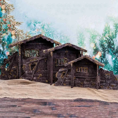 Brown Nativity Stable - 25cm 5 Brown Nativity Stable - 25cm - Image 3