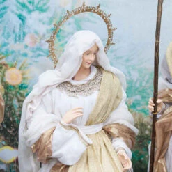 Burgundy Beige Green Nativity Set Noelle Collection (Set Of 6) - 106cm -Santa Decorate Shop 21 07 NSU BURGUNDY BEIGE GREEN NATIVITY SET OF 6 106CM STYLED C 34660.1674380552