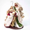 Burgundy Green Standing Holy Family On Base - 35cm -Santa Decorate Shop 21 07 SHFF BURGUUNDY GREEN HOLY FAMILY ON BASE 35CM WHITE 35207.1674388977