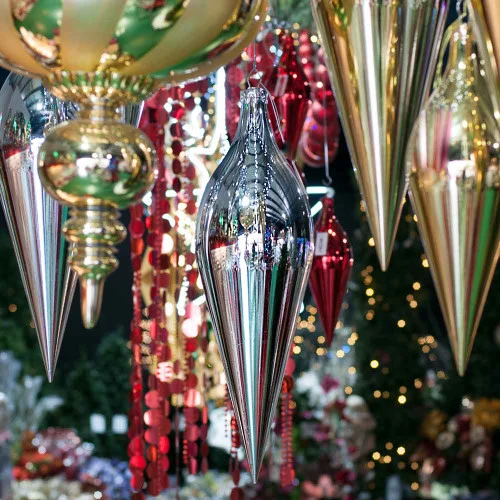 Silver Shiny Finial Drop - 60cm 4 Silver Shiny Finial Drop - 60cm - Image 2