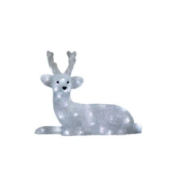 Acrylic Lying Down Reindeer - 36cm