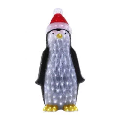 Acrylic Penguin With Christmas Hat - 98cm