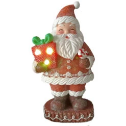 Gingerbread Santa With LED Light - 28cm