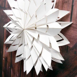 White Hanging Paper Snowflake - 40cm -Santa Decorate Shop JA2258 1WH WHITE HANGING PAPER SNOWFLAKE 40CM B 60631.1664199357