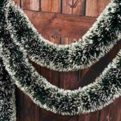 Green With White Tips Tinsel Plush (12 Ply) - 5m -Santa Decorate Shop JIN 16026 GREEN WITH WHITE TIP TINSEL 12PLY 5M A 06683.1688111027