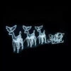 LED Reindeer With Sleigh White - 335cm -Santa Decorate Shop LL0013R013 LED REINDEER with SLEIGH WHITE 335cm 76049.1688523191