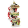 Glass Santa With Road Signs - 18cm -Santa Decorate Shop S504 SANTA with ROAD SIGNS 98761.1675656511