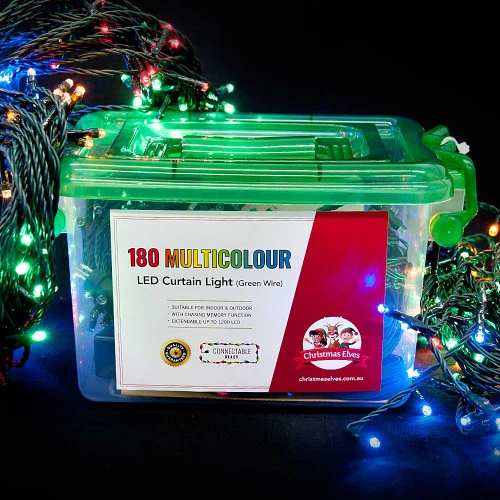 180 LED Connectable Curtain Lights Multi Colour (18 Drops) 3 180 LED Connectable Curtain Lights Multi Colour (18 Drops)
