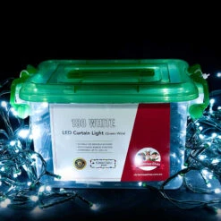 180 LED Connectable Curtain Lights White (18 Drops)