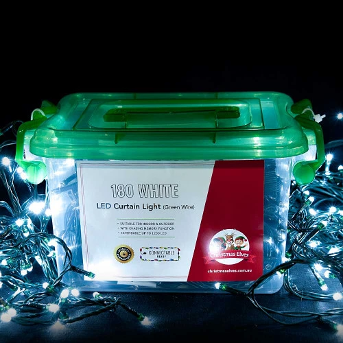 180 LED Connectable Curtain Lights White (18 Drops) 3 180 LED Connectable Curtain Lights White (18 Drops)