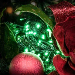100 LED Connectable Fairy Lights - Green -Santa Decorate Shop SN L100G 100 LED STRING LIGHTS GREEN GREEN WIRE E 08385.1688366564