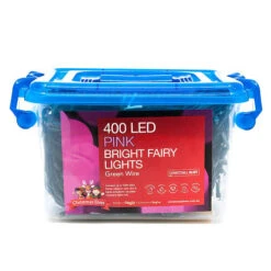 400 LED String Lights Pink - Green Wire