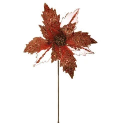 Copper Glittered Poinsettia - 36cm