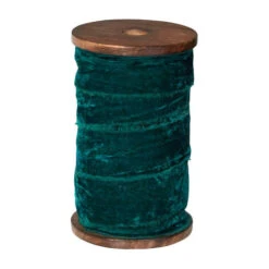 Forest Green Frayed Velvet Ribbon - 10m