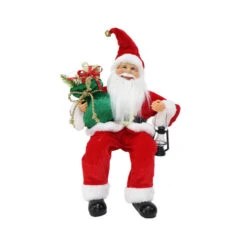 Luxury Sleigh Shelf Sitting Santa (3 Styles) - 45cm 9 Luxury Sleigh Shelf Sitting Santa (3 Styles) - 45cm -Santa Decorate Shop XD2526 SITTING SANTA HOLDING LANTERN 45cm 90697.1692328165