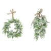 Mistletoe Wreath Or Spray With Natural Bow (2 Styles) 2 Mistletoe Wreath Or Spray With Natural Bow (2 Styles) -Santa Decorate Shop XD2870 MISTLETOE WREATH or SPRAY with NATURAL BOW 37775.1692678348