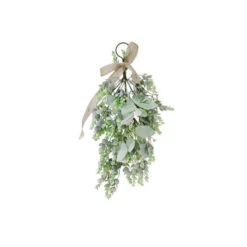 Mistletoe Wreath Or Spray With Natural Bow (2 Styles) -Santa Decorate Shop XD2870 Mistletoe Spray with Natural Bow 07596.1695351213