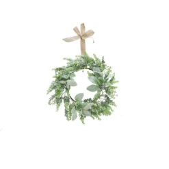 Mistletoe Wreath Or Spray With Natural Bow (2 Styles) -Santa Decorate Shop XD2870 Mistletoe Wreath with Natural Bow 59212.1695351206