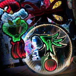 Dr Seuss Grinch Hand In Bauble Infinity Light - 56cm -Santa Decorate Shop XGR91NF DR SEUSS GRINCH HAND IN BAUBLE INFINITY LIGHT B 27317.1695600505