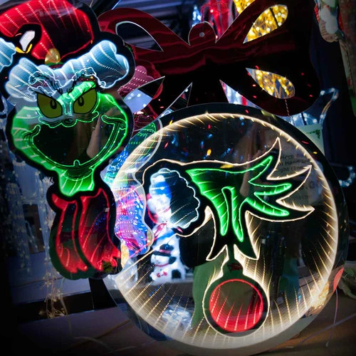 Santa Decorate Shop -Santa Decorate Shop XGR91NF DR SEUSS GRINCH HAND IN BAUBLE INFINITY LIGHT B 27317.1695600505