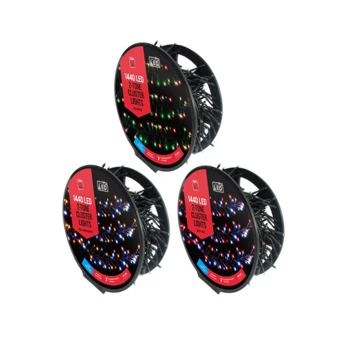 1440 LED Clusters 2-Tone Lights On Reel (3 Styles) - 20.8cm 3 1440 LED Clusters 2-Tone Lights On Reel (3 Styles) - 20.8cm