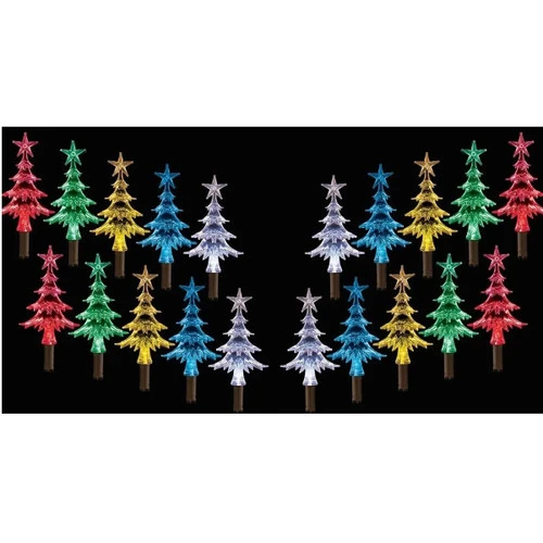 Solar Mini Tree Path Lights Multicolour (Set Of 20) - 24cm 3 Solar Mini Tree Path Lights Multicolour (Set Of 20) - 24cm