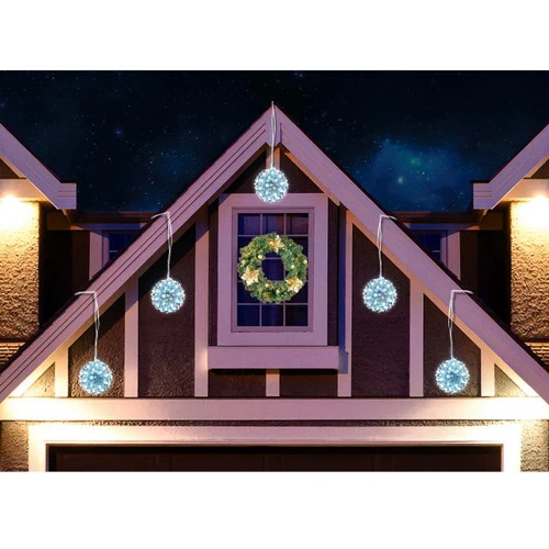 LED Petal Twinkle Light Balls White Warm (Set Of 5) - 10cm