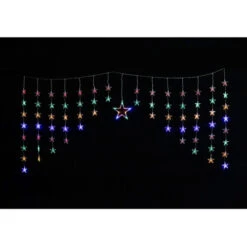 LED Star Tapered Curtain Light (2 Colours) - 2m -Santa Decorate Shop XL1000 MULTICOLOUR STAR TAPERED CURTAIN LIGHT 2m 37419.1692323883