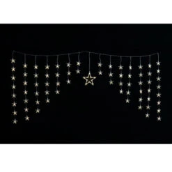 LED Star Tapered Curtain Light (2 Colours) - 2m -Santa Decorate Shop XL1000 WARM WHITE STAR TAPERED CURTAIN LIGHT 2m 38566.1692323877
