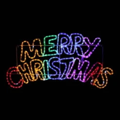 LED Rope Light Rainbow Merry Christmas Sign - 100cm