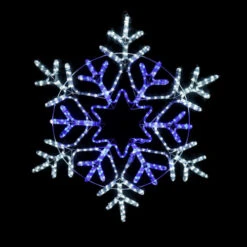 LED Rope Light Snowflake White Blue Twinkle - 90cm