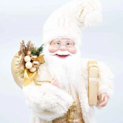 Gold Ivory Santa Claus - 45cm -Santa Decorate Shop XS1918007 GOLD AND IVORY SANTA CLAUS CLOSE 38955.1673362508