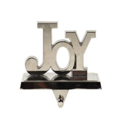 Silver Metal Joy Stocking Holder - 15cm