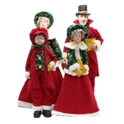 Red Green Christmas Caroler Family (Set Of 4) - 65cm