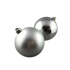 Silver Baubles (Pack Of 12) - 80mm