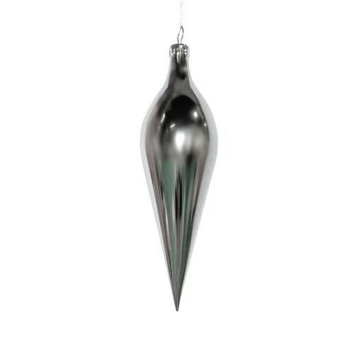 Silver Shiny Finial Drop - 60cm 3 Silver Shiny Finial Drop - 60cm
