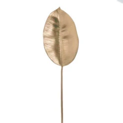 Gold Shiny Metallic Rubber Leaf - 69cm