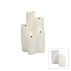 White Heaven LED Wax Candle (Cluster Of 5) - 23cm