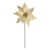 Gold Poinsettia With Stem - 32cm