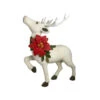 White Glittered Foam Reindeer With Poinsettia - 66cm -Santa Decorate Shop apimrn5uw 24931.1641046335
