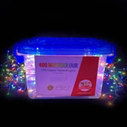400 LED Connectable Copper Twisted Lights Multi Colour - Green Wire