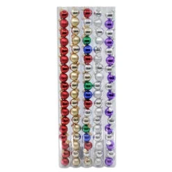 Mini Glass Baubles Set Of 18 (5 Colours) - 2.5cm