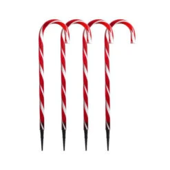 Red White Connectable Candy Cane Lights (Set Of 4) - 58cm