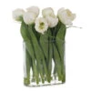 White Tulips In Oval Vase With Water - 31cm 2 White Tulips In Oval Vase With Water - 31cm -Santa Decorate Shop apixhh1db 56878.1646313358