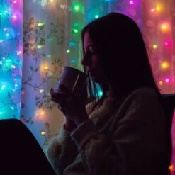 210 LED Twinkly App-Controlled Smart Curtain Lights - RGB + W 10 210 LED Twinkly App-Controlled Smart Curtain Lights - RGB + W -Santa Decorate Shop apiyehlvw 97554.1641046351