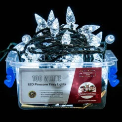 100 LED Connectable Pinecone Lights - White
